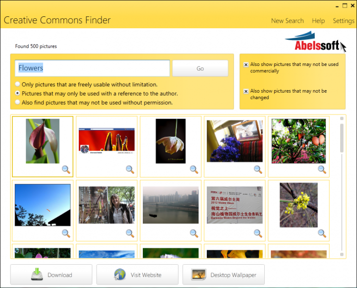 CcFinder, encontrar imagenes creative commons